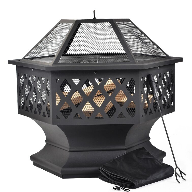 Novelli 58Cm H x 70Cm W Steel Wood Burning Fire Pit