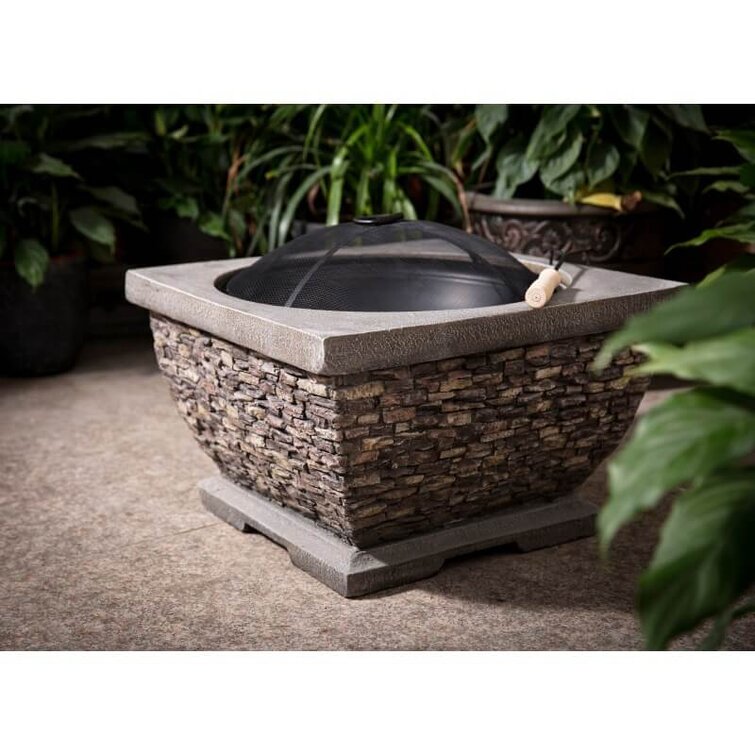 Premium Brick Resin Wood Burning Fire Pit