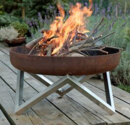 Ramona Stainless Steel Charcoal/Wood Burning Fire Pit