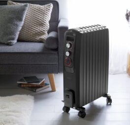 Electric Radiant Heater with Adjustable Thermostat & 24 Hour Timer